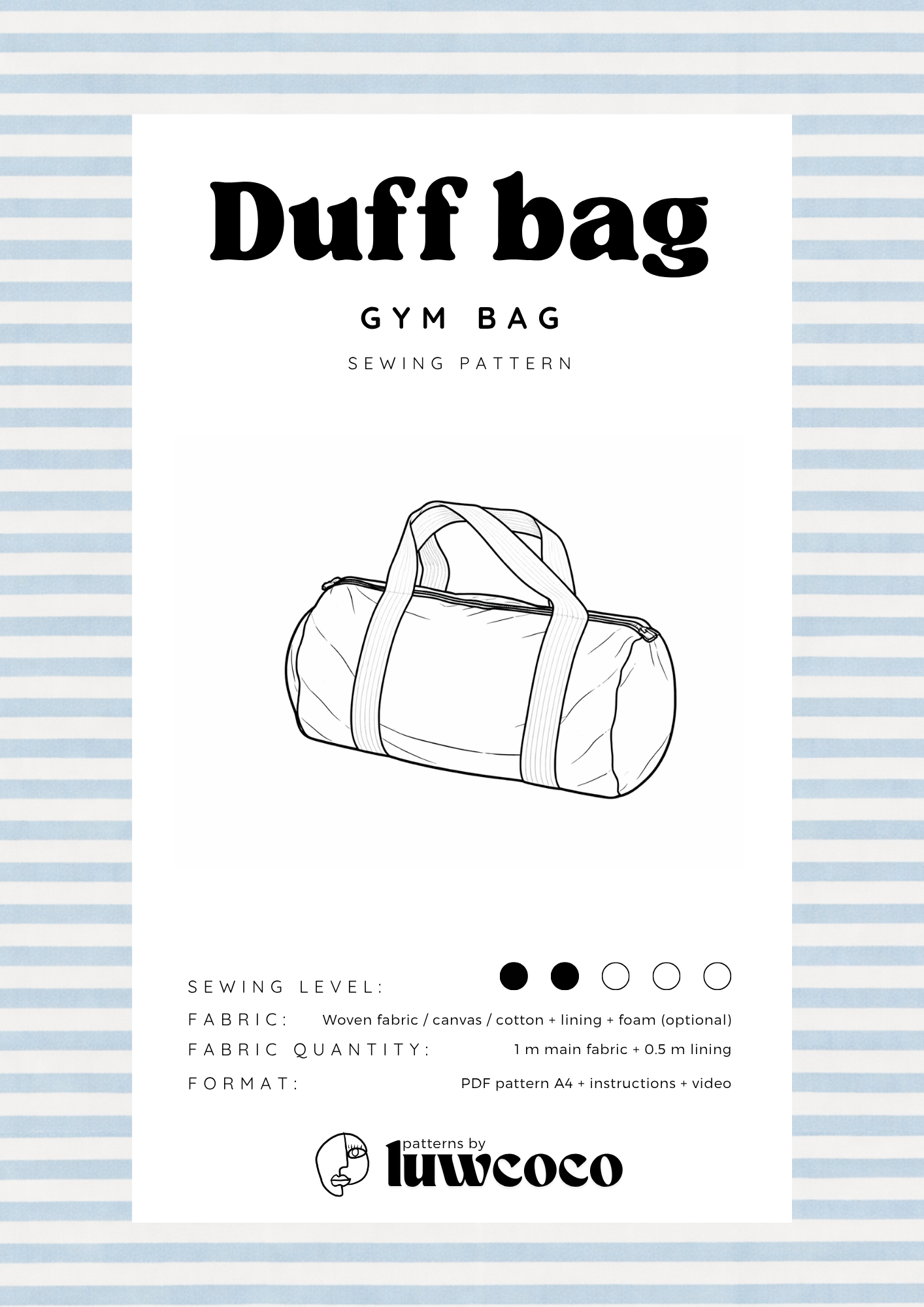 DUFF BAG - ENGLISH -Gym Bag Pattern
