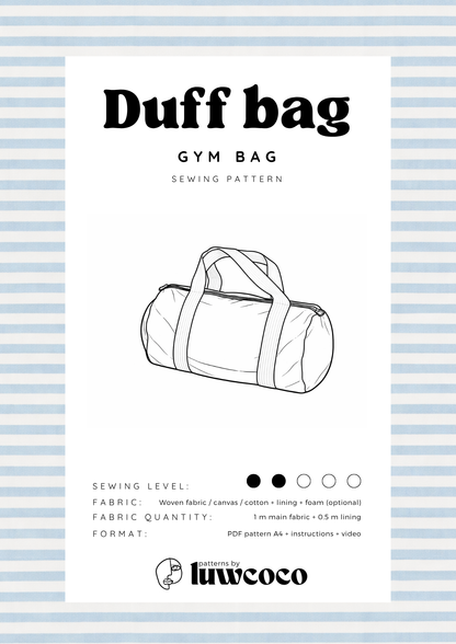 DUFF BAG - ENGLISH -Gym Bag Pattern
