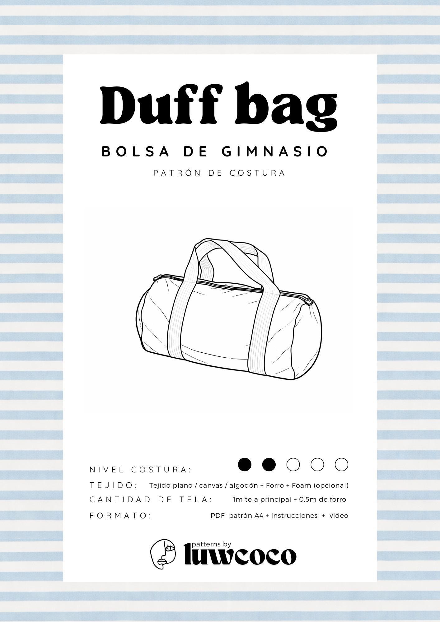 DUFF BAG - Patrón bolsa de gimansio